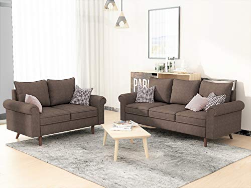 Container Furniture Direct Circular Ultra Modern Fabric Upholstered Living Room Sofa, 64.60