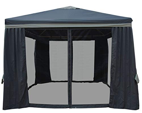 Impact Canopy 10' x 10' Gazebo Canopy Tent with Mosquito Netting and Sidewalls, Dark Gray