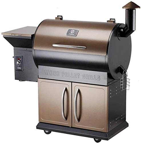 Wood Pellet Grill Smoker with Patio Cover,700 Cooking Area 6 in 1 Electric Digital Controls Grill for Outdoor BBQ Smoke, Roast, Bake, Braise and BBQ with Storage Cabinet