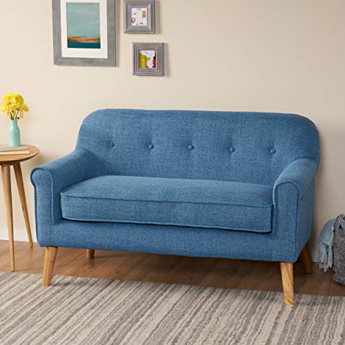 Christopher Knight Home Mariah Mid-Century Modern Loveseat, Muted Blue