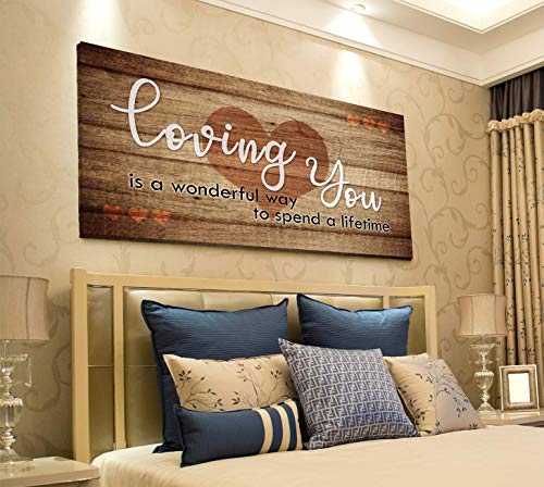 Loving You is a Wonderful Way to Spend a Lifetime Wall Art (24 x 48 inch)
