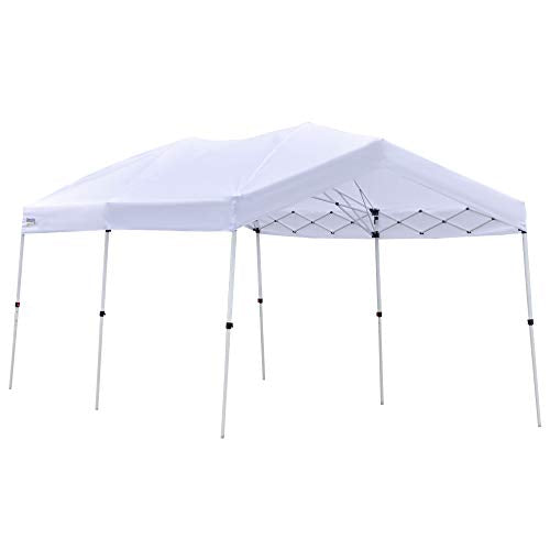 Outsunny 20' x 10' Garden Foldable Pop Up Canopy Tent Gazebo with Adjustable Legs, Roller Bag Outdoor Party