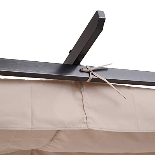 Outsunny 10’ x 10’ Retractable Patio Gazebo Pergola with UV Resistant Outdoor Canopy & Strong Steel Frame