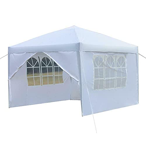 10'x 10' White EZ Pop UP Party Tent Outdoor Canopy Folding Gazebo Wedding Canopy Outdoor Furniture Patio Furniture Canopy Tent Gazebos for patios Pop up Tent Canopies, gazebos & pergolas