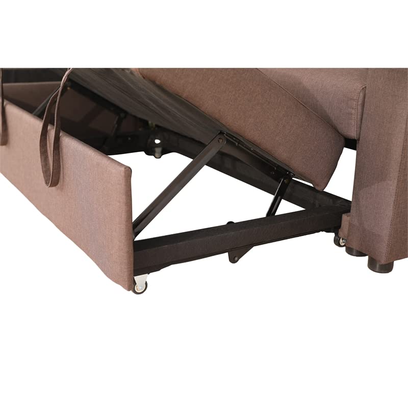 Kingway Furniture Hemus Linen Blend Reversible Sleeper sectional in Brown