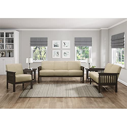 Lexicon Lewiston Fabric Upholstered Sofa in Light Brown and Antique Gray