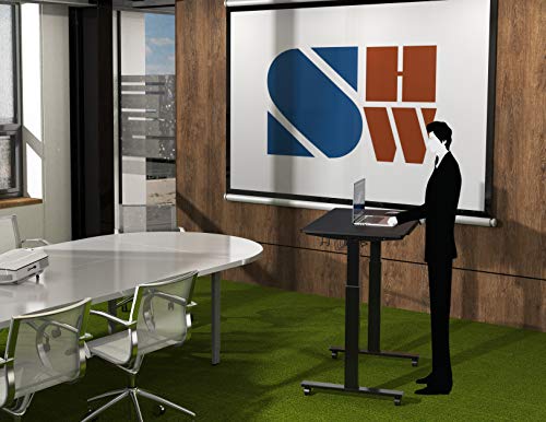 SHW Electric Height Adjustable Mobile Standing Desk, 40 x 24 Inches, Black