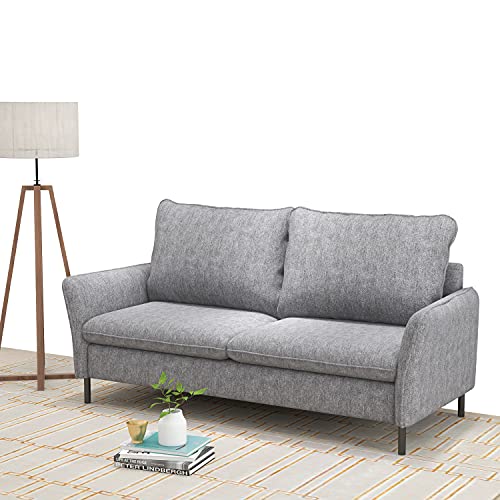 Sofa, Modern Sofa Couch Upholstered Tufted Fabric Sofa Futon for Living Room, Tool-Free Assembly, 75