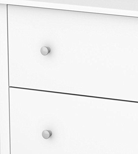 South Shore Vito Collection 6-Drawer Double Dresser, Pure White with Matte Nickel Handles