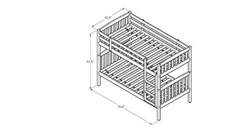 Kodiak Furniture Claire Bunk Bed, Twin, Rustic Walnut Finish