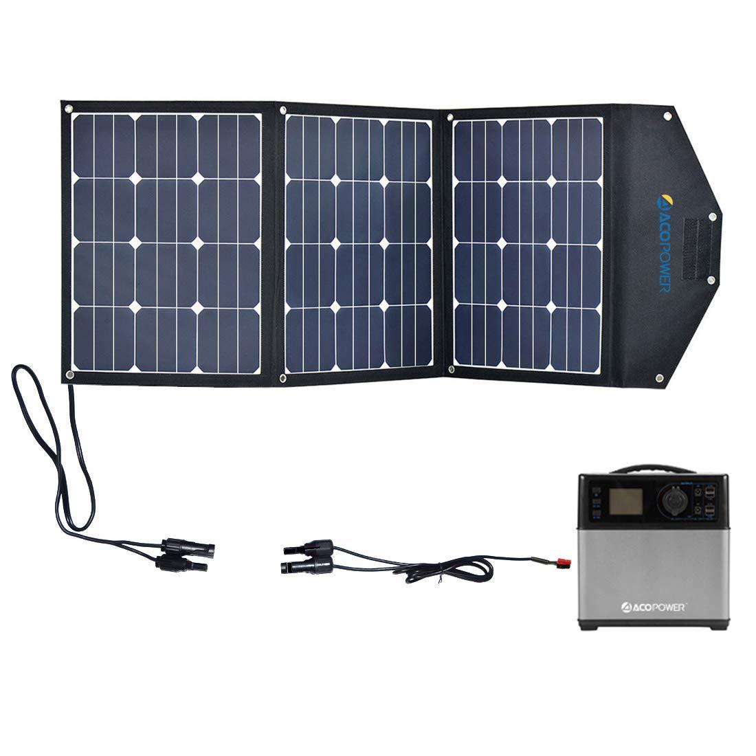 ACOPOWER HYPS5B-HY12P3X35W 400Wh Generator Power Supply and 105W Portable Solar Panel New
