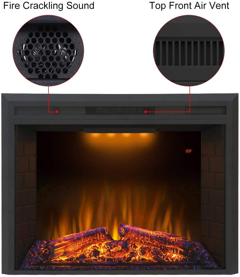 Valuxhome EF36T 36 in. 750/1500W Electric Fireplace Insert with Remote Black New