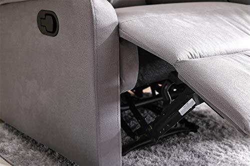 Recliner Chair, Harper&Bright Designs Manual Three Angles Adjustable Single Sofa Recliner Seat for Reading, Watching TV, Relaxing, Suitable for Office, Living Room (Grey)