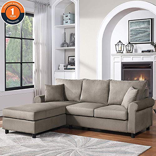 Sectional Sofa Couch, Living Room Sofa Sets 2PCS Sectional Sofa for Living Room Furniture