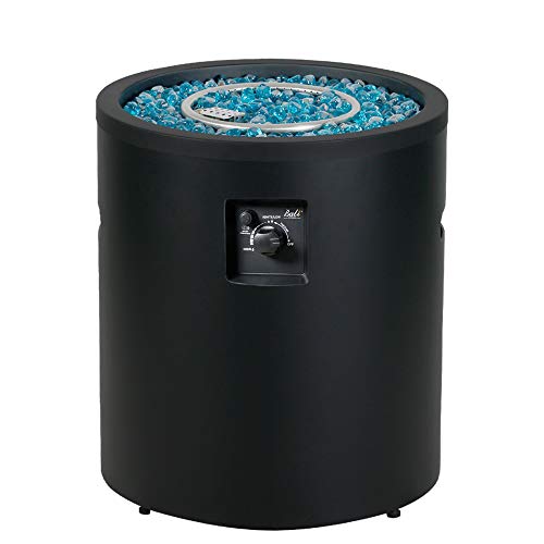 BALI OUTDOORS 23 inch Propane Gas Fire Pits, 50,000 BTU Round Gas Fire Pit with Fire Glass, Column Fire Bowl for Outdoor, Garden, Patio, Backyard