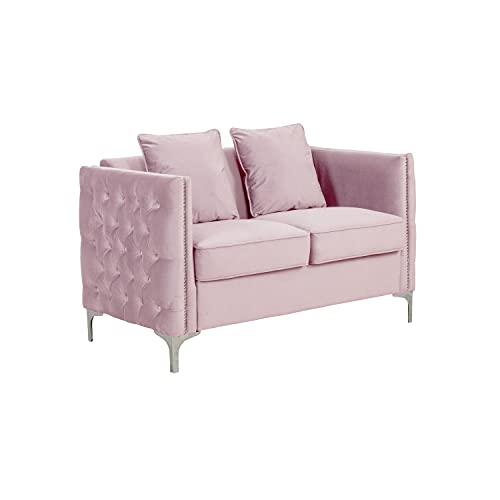 Lilola Home LHF-89634PK-L Love Seats, Pink