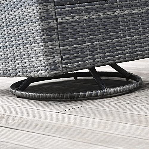 Outsunny Rattan Wicker Swivel Rocking Chair with Armchair, Soft Thick Cushions, Outdoor Swivel Club Chair with Strong Steel Frame, Cream White