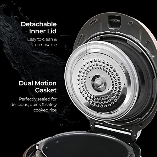 Cuckoo CRP-P0609S 6 Cup Electric Heating Pressure Rice Cooker & Warmer – 12 Built-in Programs Including Glutinous (White), Mixed, Brown, GABA, Black