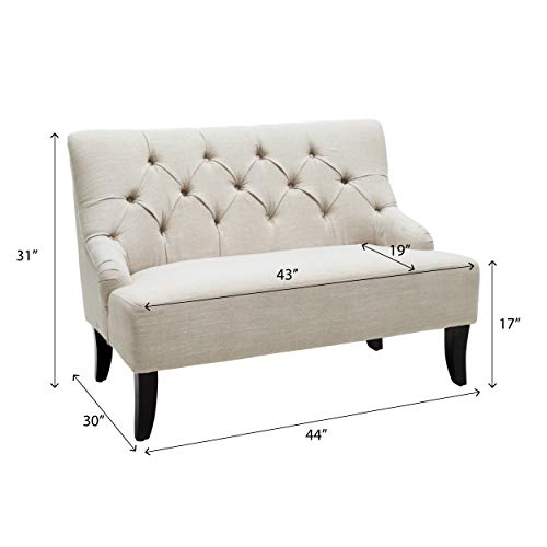 Christopher Knight Home 295262 Nicole Fabric Settee, Light Beige