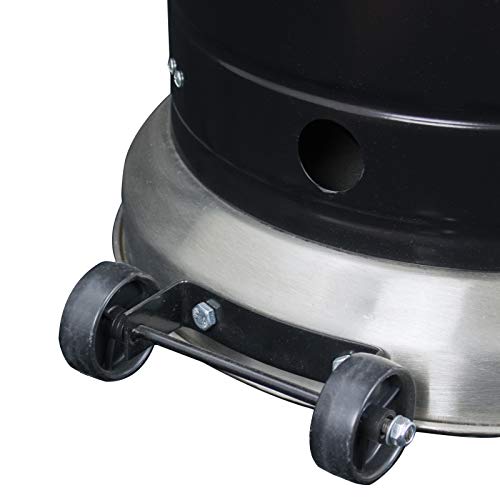 Hiland HLDS01-SSBLT 48,000 BTU Propane Patio Heater with Wheels, Large, Black