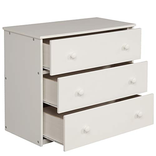 Loft Bed, Low Study Twin Loft Bed with Cabinet and Rolling Portable Desk for Kids and Teenagers, White