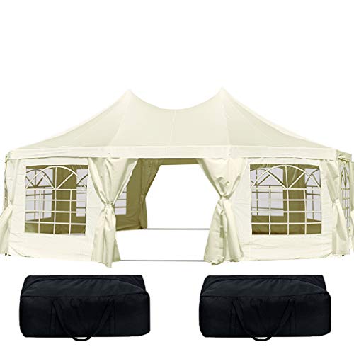 Quictent 21' x 29' Heavy Duty Outdoor Decagonal Gazebo Party Wedding Tent Canopy with Carry Bags