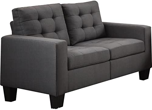 ACME Furniture 52771 Earsom Loveseat, Gray Linen