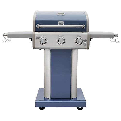 Kenmore PG-A4030400LD-AZ 3 Burner Outdoor Patio Gas BBQ Propane Grill, Azure