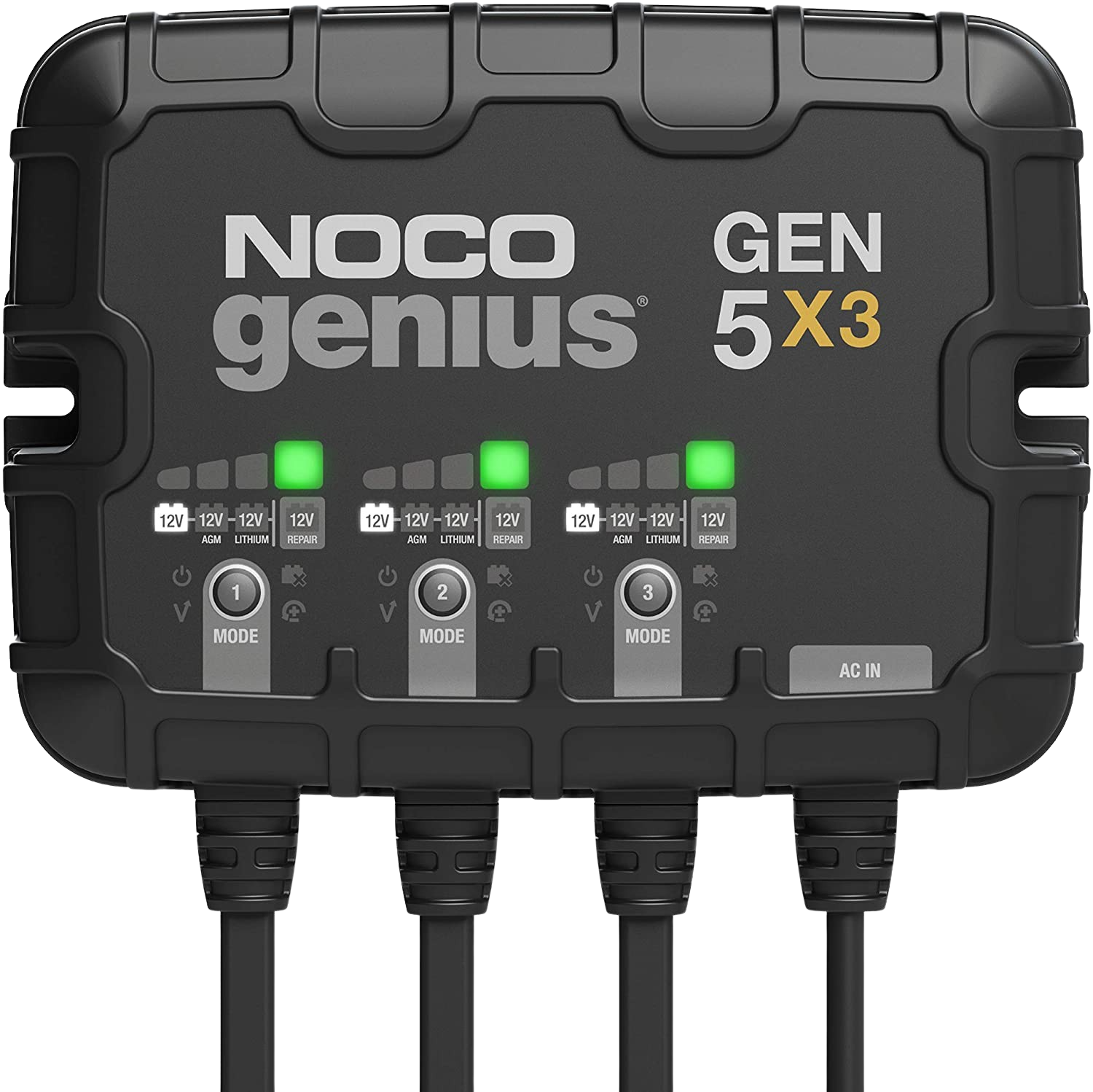 NOCO GEN5X3 12 Volt 3 Bank 15 Amp Maintainer and Desulfator On-Board Marine Battery Charger New