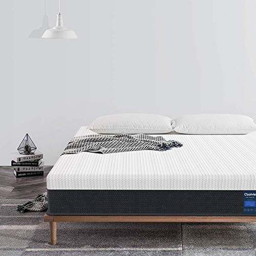 Queen Mattress, Coolvie Cool Memory Foam Mattress Pocket Spring Hybrid Mattress 10 Inch, Motion Isolation Double Bed in A Box, No-Risk 100 Night Trial, 10 Year Support