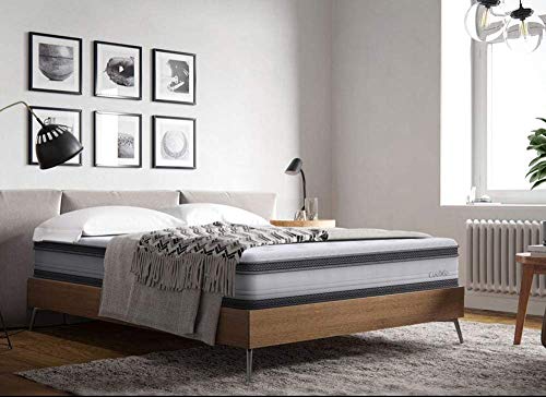 Full Size Mattress, Coolvie 10 Inch Comfy Cool Memory Foam and Innerspring Hybrid Mattress, with Individually Pocket Coils, Cushioning Euro Top and Breathable Hypoallergenic Knitted Cover
