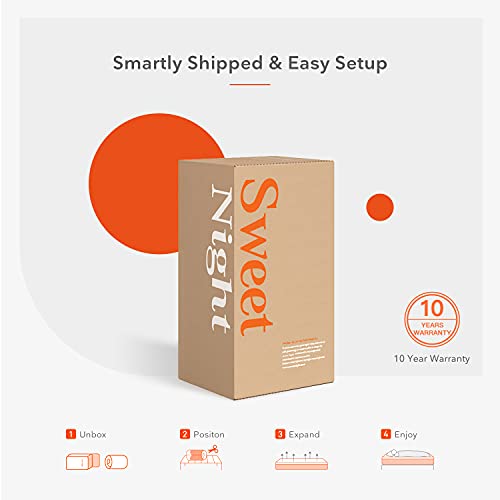 Sweetnight 10 Inch King Mattress in A Box - Sleep Cooler with Euro Pillow Top Gel Memory Foam, Individually Wrapped Pocket Springs Hybrid Mattresses for Motion Isolation, King Size, Island
