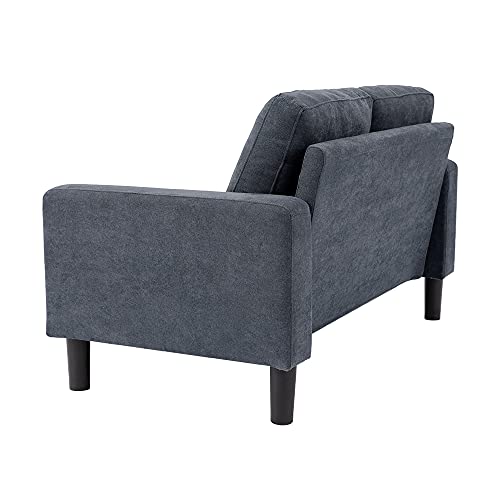 Modern 2 Piece Upholstered Sofa Set Love Seat 2 Seater and 3 Seater Sofa Couch (Grey)