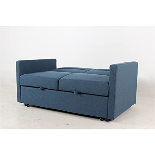Kingway Furniture Bhrampton Microfiber Sleeper Sofa in Blue