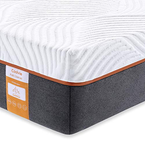 Twin Mattress, Coolvie 10 Inch Memory Foam and Innerspring Hybrid Mattress, with Individually Pocket Coils Dual Layer Cool Comfy Memory Foam and Breathable Hypoallergenic Knitted Cover