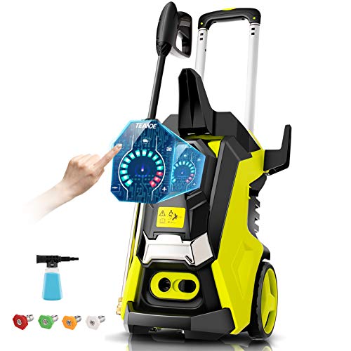 TEANDE Smart Pressure Washer 3800 PSI Electric High Powerful Touch Screen 3 Gear Level with Telescopic Handle