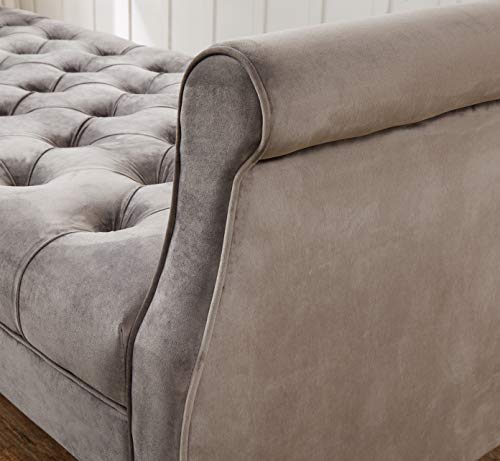 Legend Vansen Velvet Standard Flared Arm Sleeper Sofabed, Small Parcel, Grey