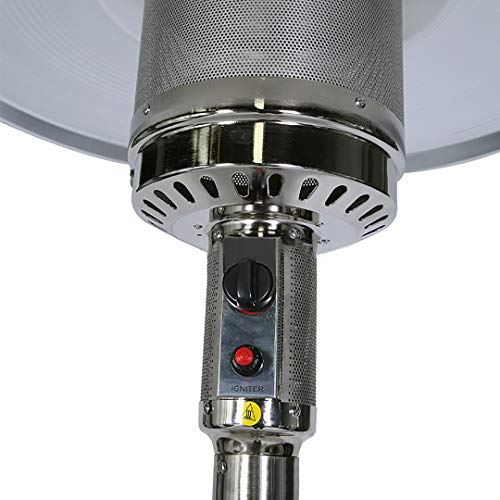 Patio Heater Natural Gas Standing Stainless Steel Commercial Patio Heater Adjustable Height with Hose 45000Btu