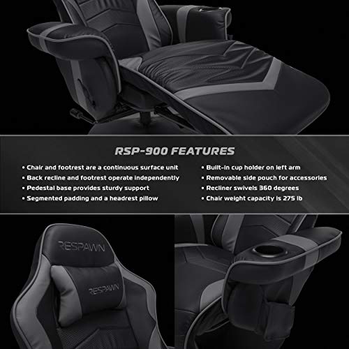 RESPAWN RSP-900 Racing Style, Reclining Gaming Chair, 35.04