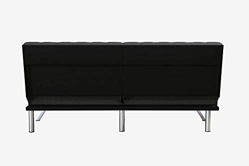 DHP Emily Futon With Chrome Legs, Grey Linen