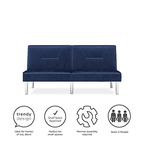 DHP Convertible Sofa Bed and Couch Futon, Blue