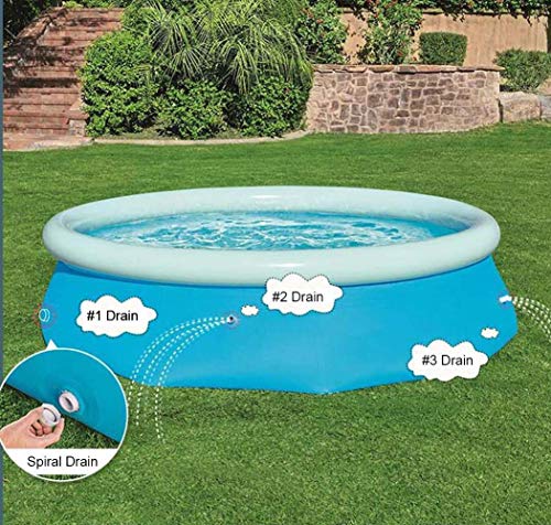 Dygzh Inflatable Pool, Above Ground Pool, Inflatable Kiddie Pool, Family Inflatable Swimming Pool, Round Blow Up Pool for Kids Adults Outdoor Backyard Paddling Pool, 8Ft X 26In, Blue