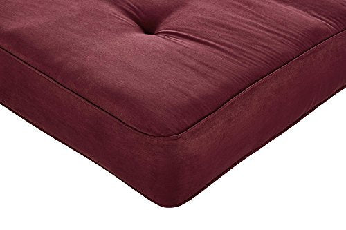 DHP 8 Inch Independently Encased Coil Futon Mattress, Red Microfiber