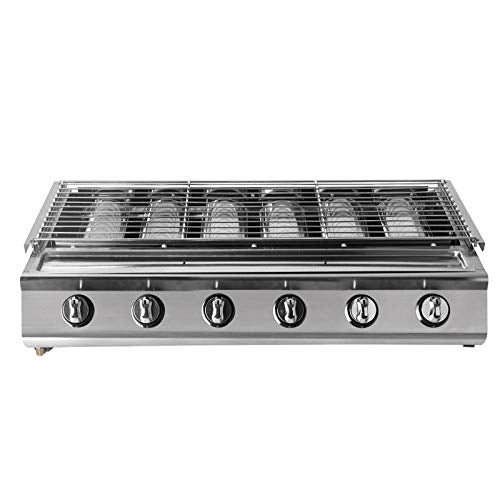 Gas Grill Commercial Stainless Steel Smokeless Barbecue Grill LPG Gas Barbecue Grill Field Energy-Saving Barbecue Grill