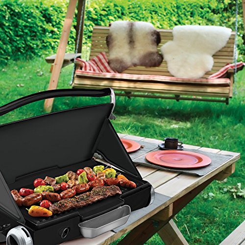 George Foreman 027043994684 GP200GM Portable Propane Camp & Tailgate Grill, Gun Metal, 1, Gunmetal
