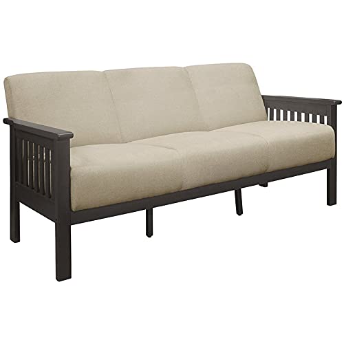 Lexicon Lewiston Fabric Upholstered Sofa in Light Brown and Antique Gray