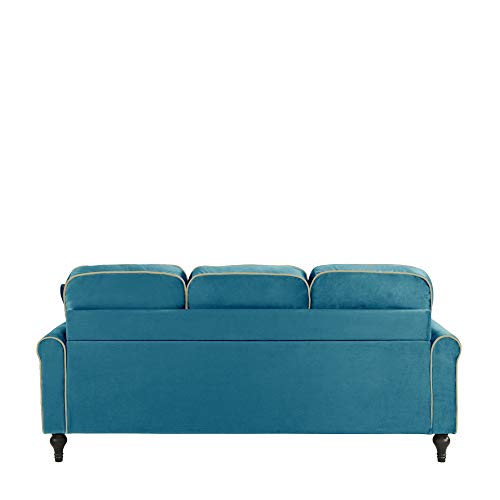 Divano Roma Furniture Madison Sectional, Teal