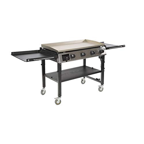 PIT BOSS PB757GD 4 Burner LP Gas Griddle, 4. 7mm Thick pre-Seasoned top, Black