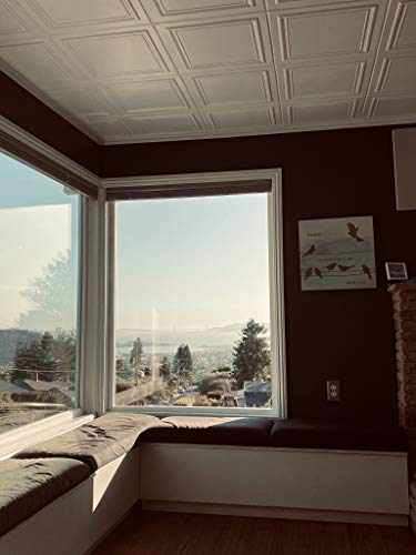 A la Maison Ceilings R24 Line Art Foam Glue-up Ceiling Tile (256 sq. ft./Case), Pack of 96, Plain White