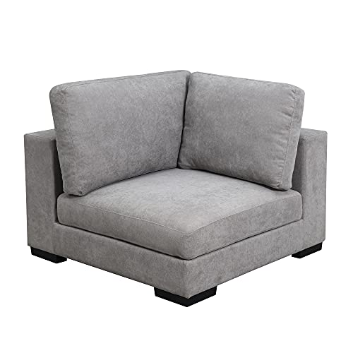 Olodumare Fabric Upholstered Modular Sofa Collection, Modular Customizable and Reconfigurable Deep Seating with Removable Ottoman (Corner Sofa)